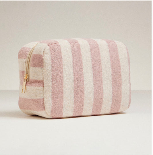 Striped Cosmetic Bag (Pink)