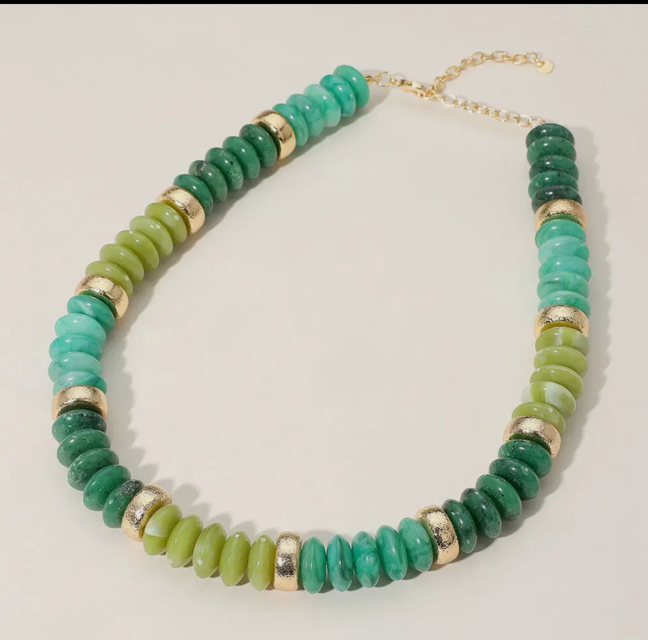 Chunky Resin Disc Beaded Necklace