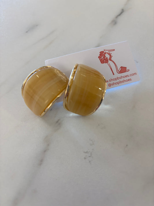 Resin Half Moon Earrings