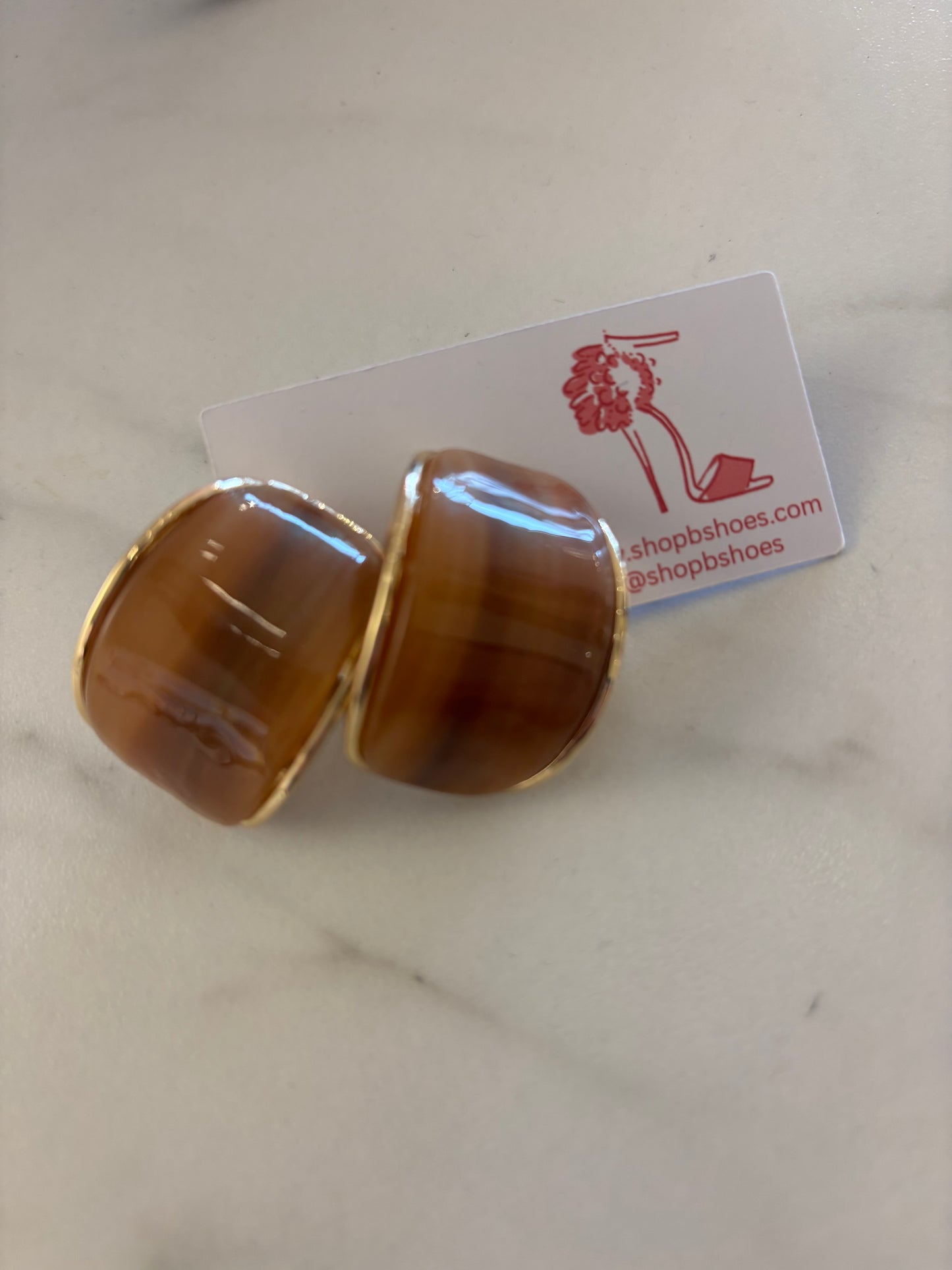 Resin Half Moon Earrings