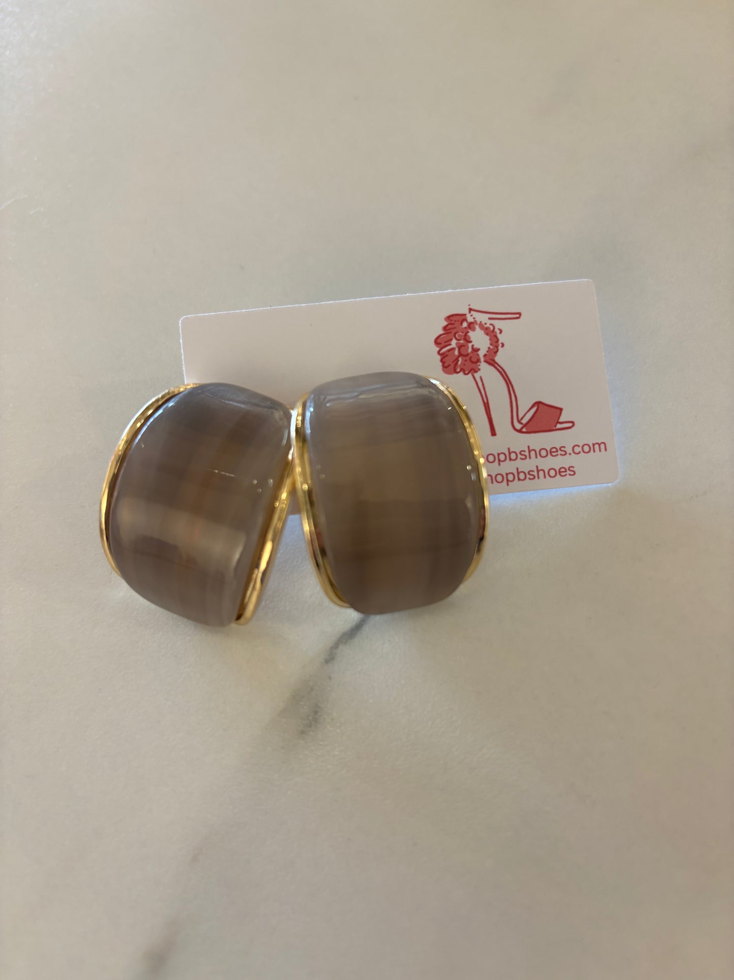 Resin Half Moon Earrings