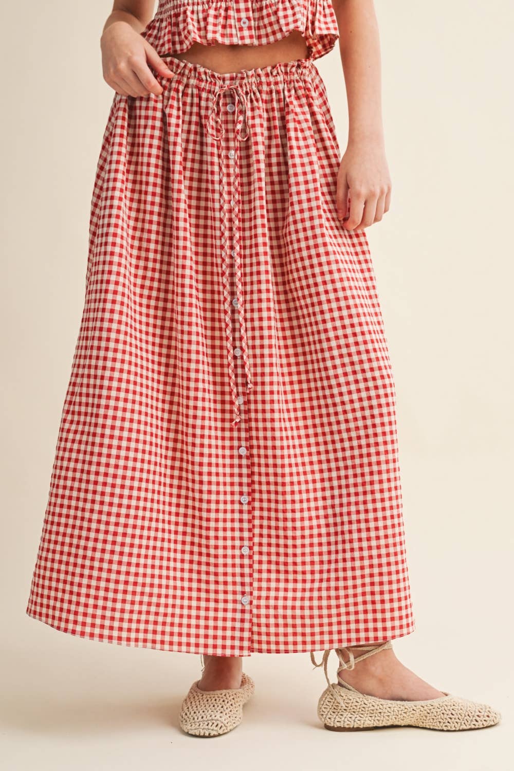 GINGHAM BUTTON SMOCKING SET