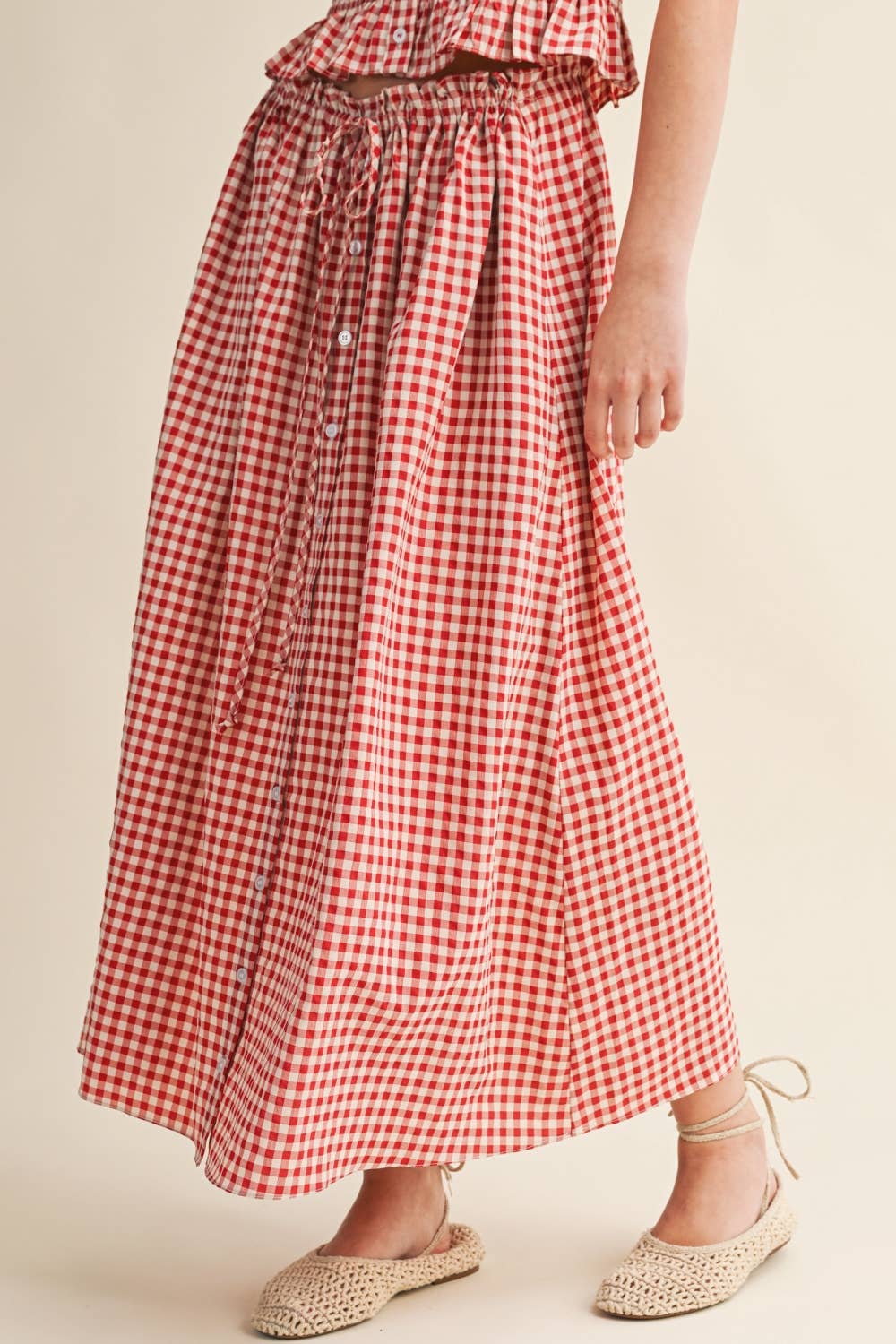 GINGHAM BUTTON SMOCKING SET