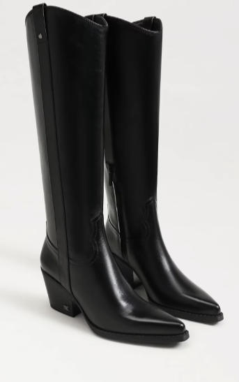 Wyatt Knee High Boot - Black Leather