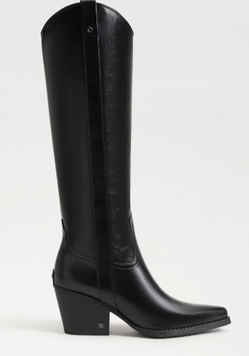 Wyatt Knee High Boot - Black Leather