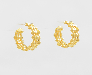 Textured Casting Hoop Earrings