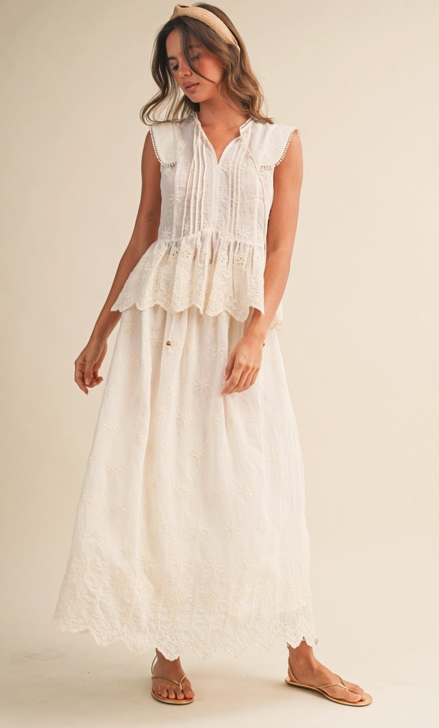 Eyelet Scalloped Skirt