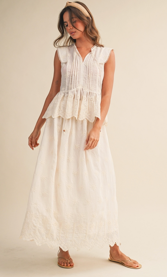 Eyelet Scalloped Skirt