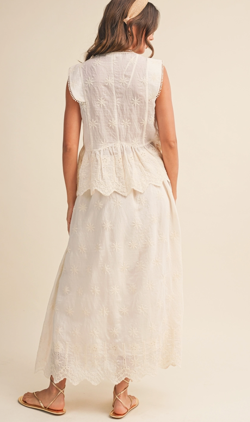 Eyelet Scalloped Skirt