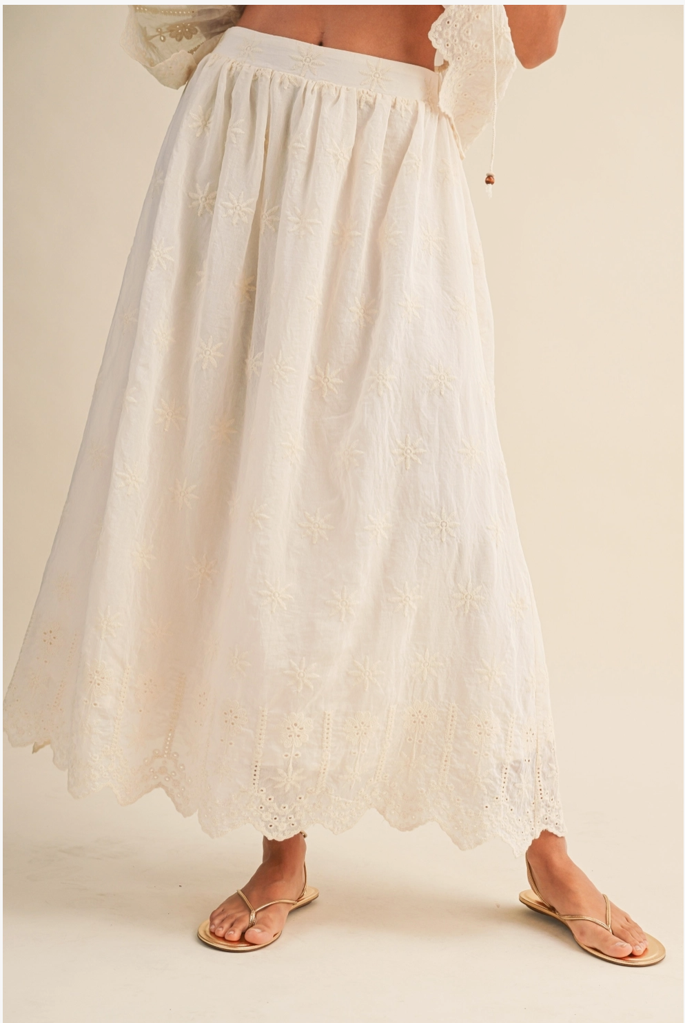 Eyelet Scalloped Skirt