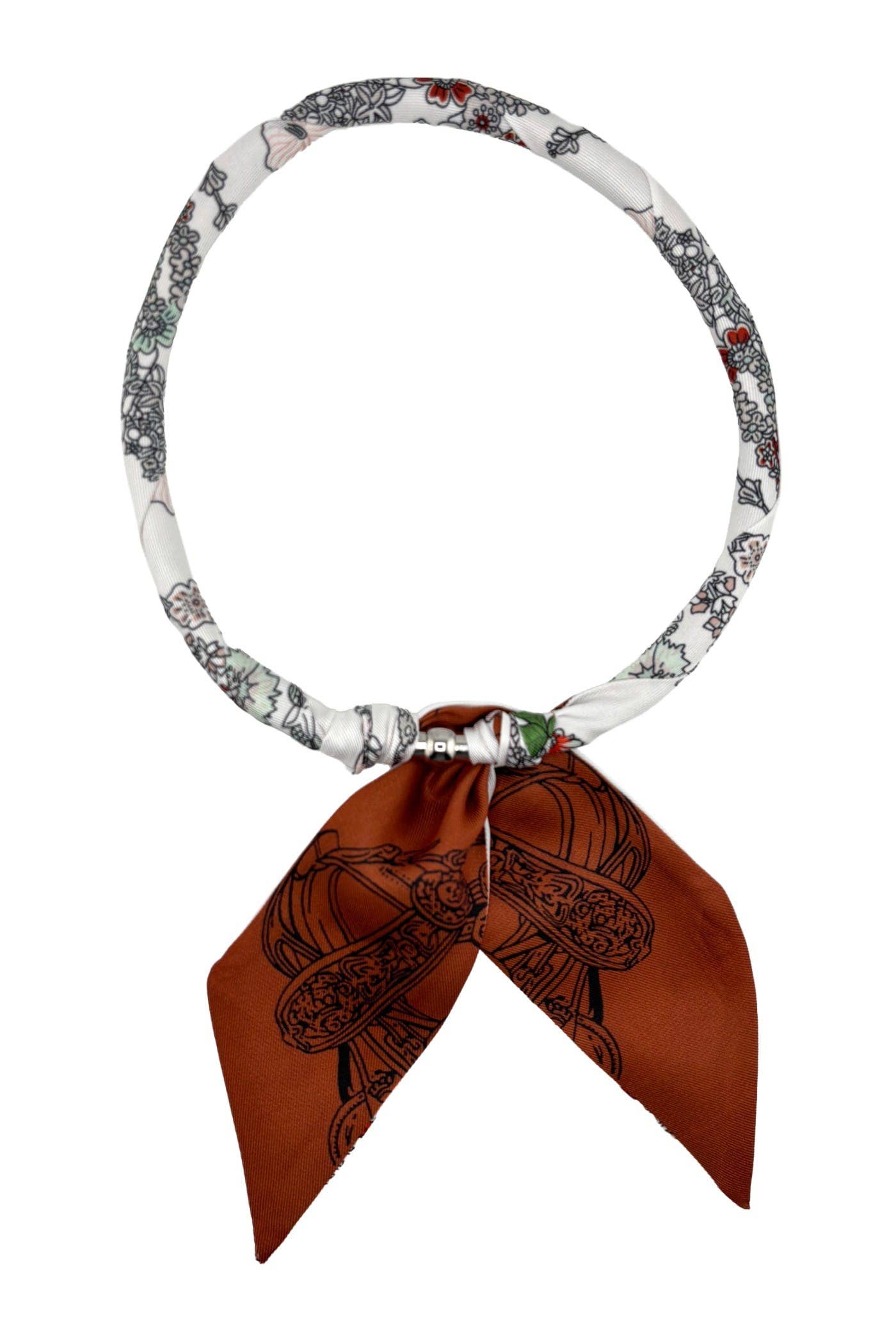 Floral Print Scarf Necklace