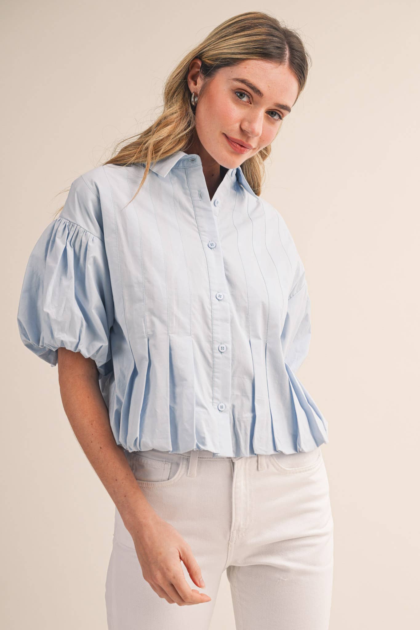 PLEATED BUBBLE HEM