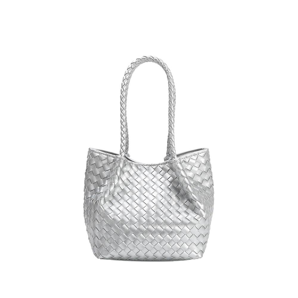 Anahi Silver Recycled Vegan Top Handle Bag