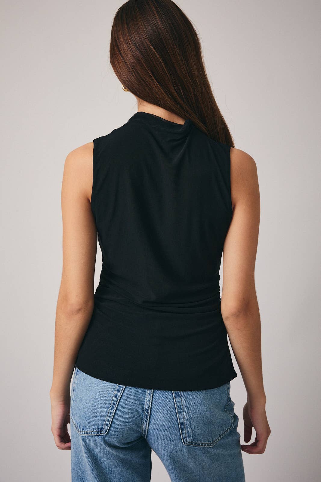 MOCK NECK SLEEVLESS MESH TOP *More Colors*