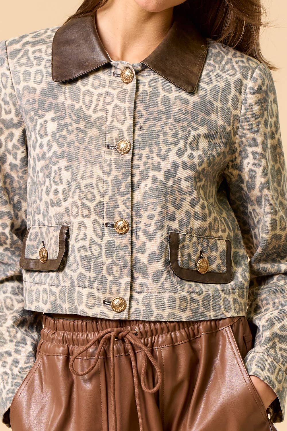 Leopard Button-Down Jacket