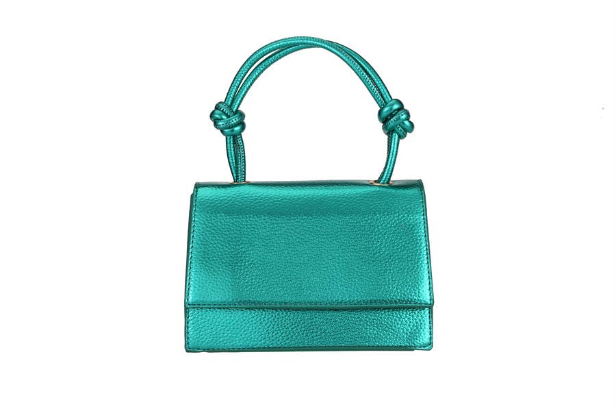 Ladies Faux Leather Top Handle Clutch Handbag