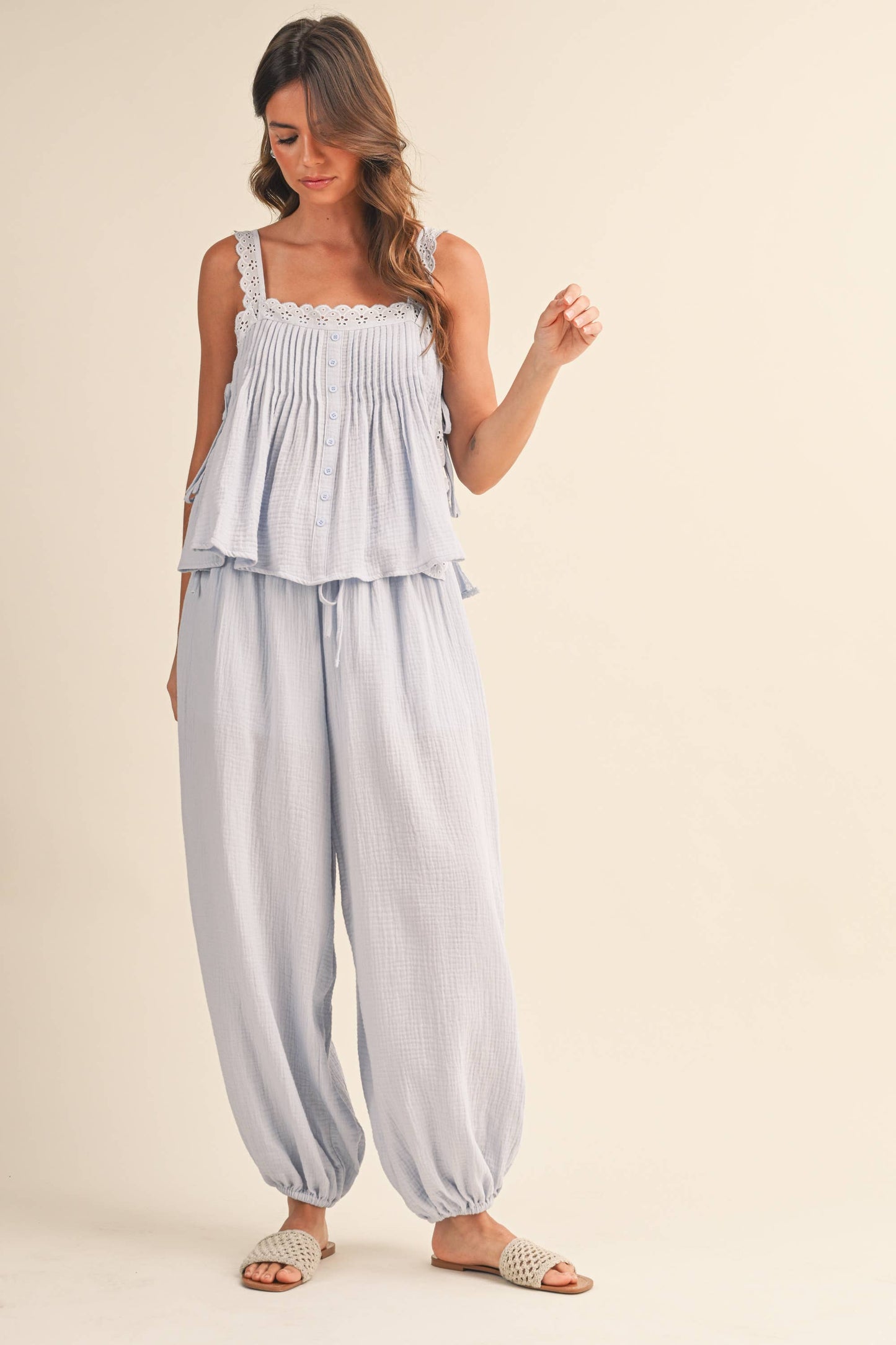 IST6468 TOP EDGE CONTRAST STRAPLESS TOP AND PANTS