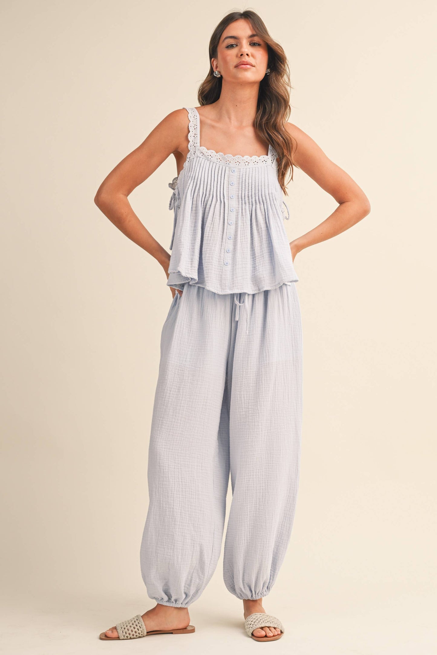 IST6468 TOP EDGE CONTRAST STRAPLESS TOP AND PANTS