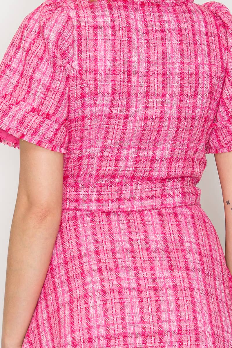 Pretty Pink Checker Mini Dress