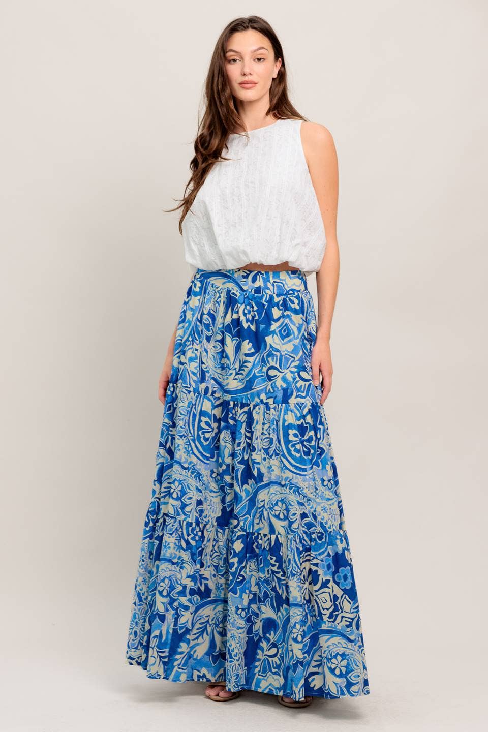 Printed Blue Maxi