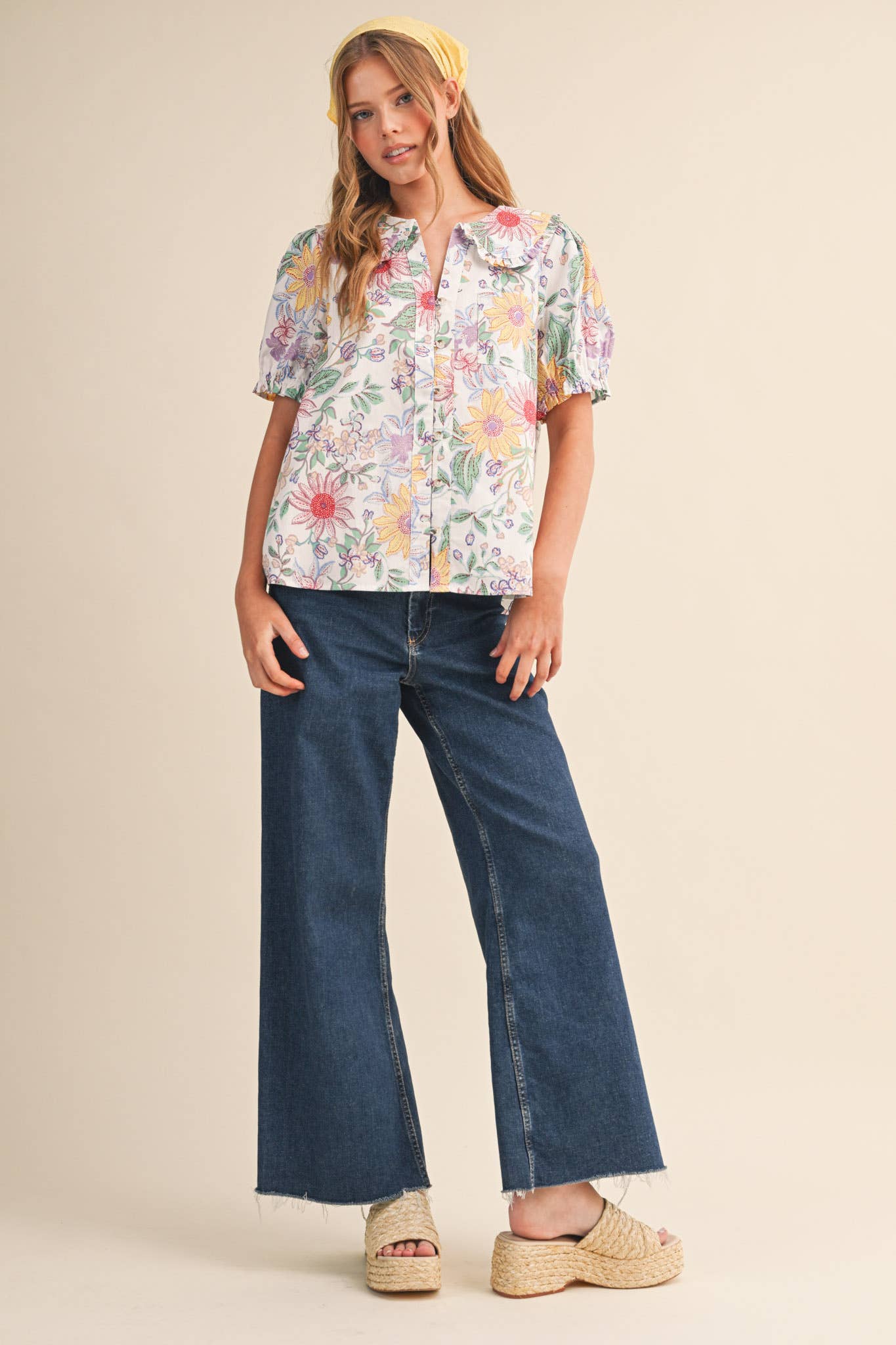 DOLL COLLAR BUTTON DOWN TOP