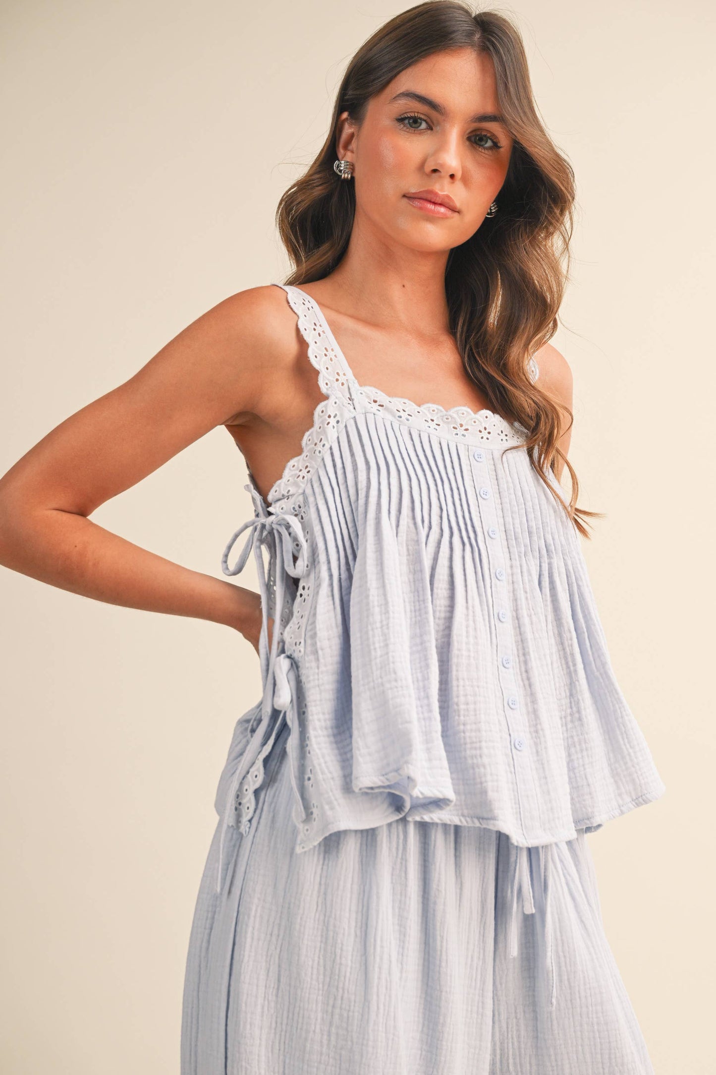 IST6468 TOP EDGE CONTRAST STRAPLESS TOP AND PANTS
