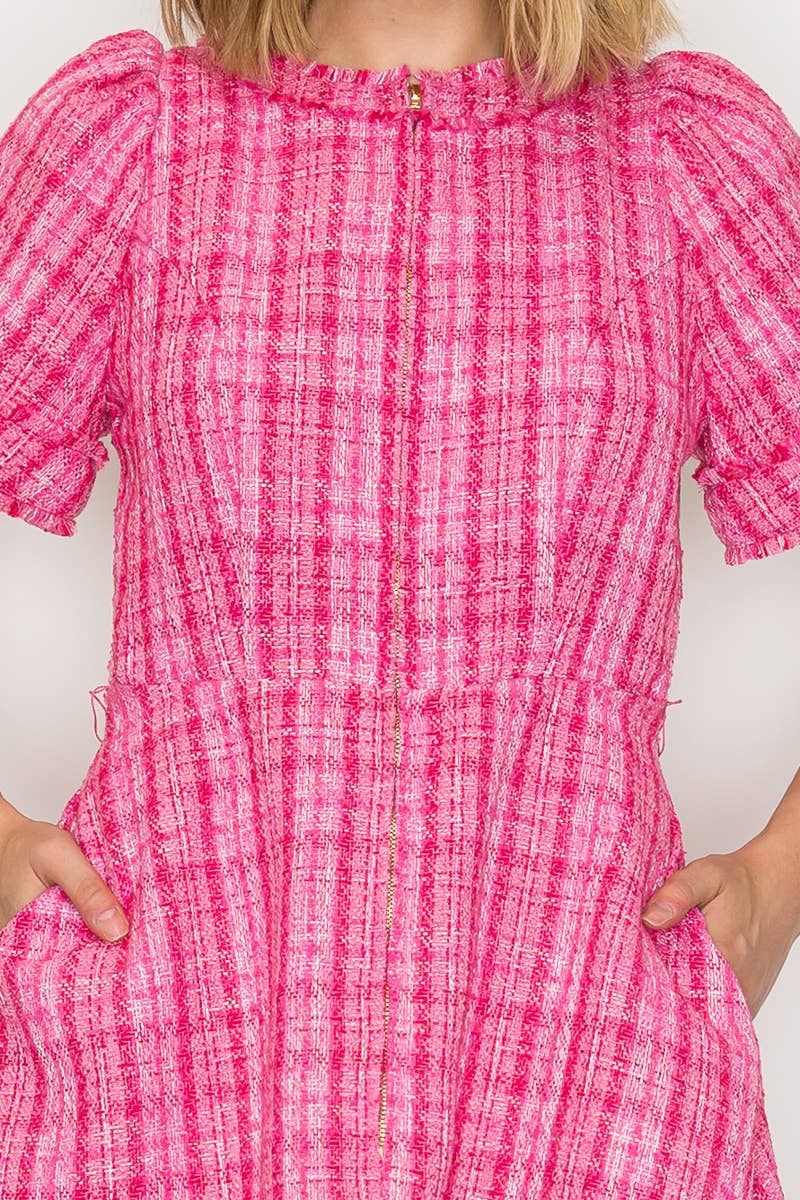 Pretty Pink Checker Mini Dress