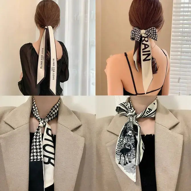 RETRO LONG TIE BAG HANDLE RIBBON SCARCF