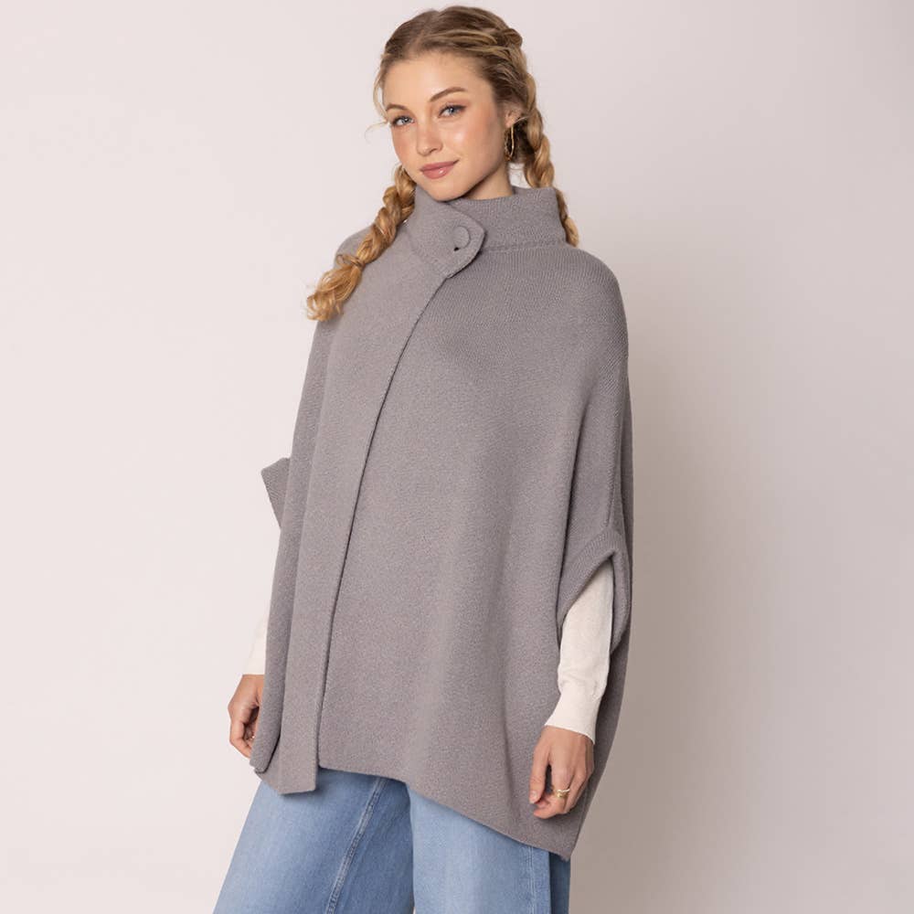 Solid Neck Button Cardigan