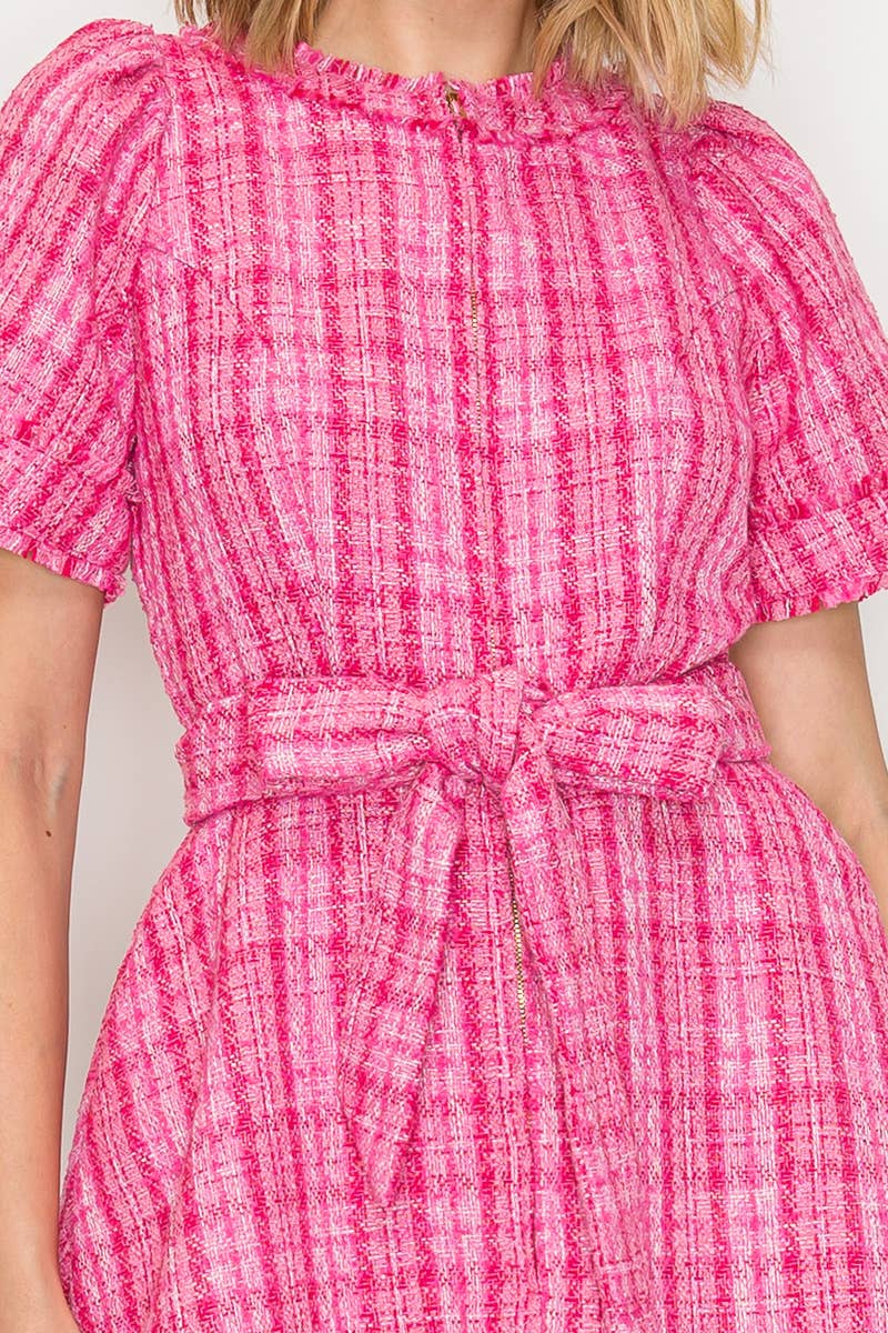 Pretty Pink Checker Mini Dress