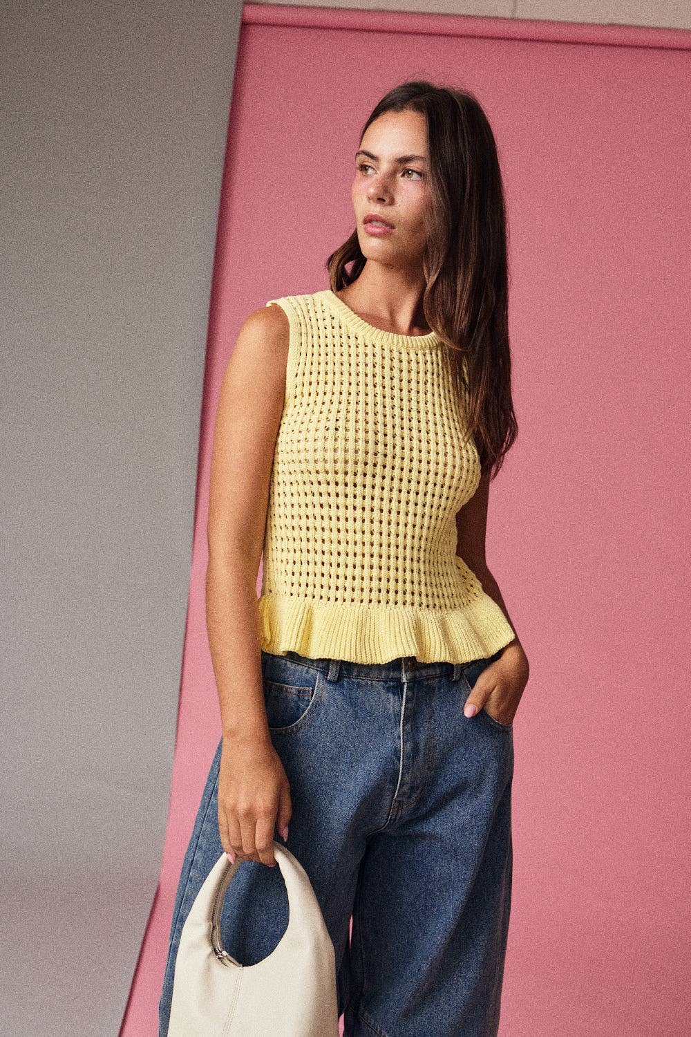 Sleeveless Knit Peplum Top