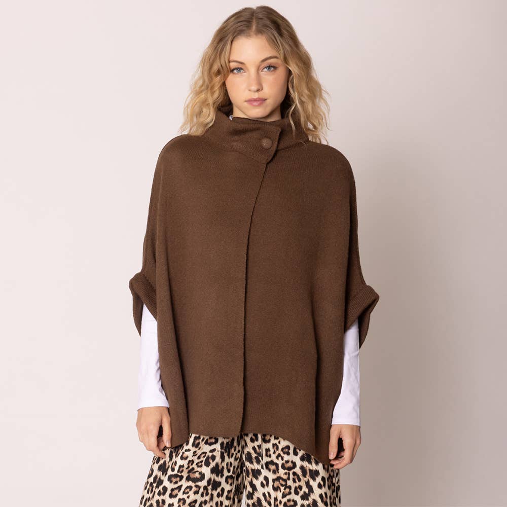 Solid Neck Button Cardigan