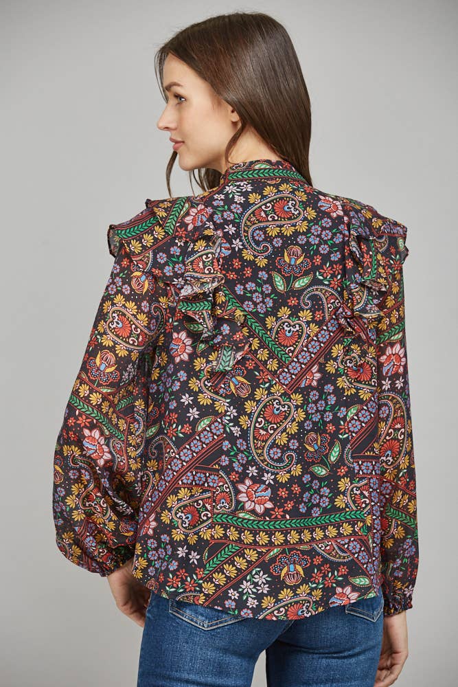 RUFFLE DETAIL BLOUSE