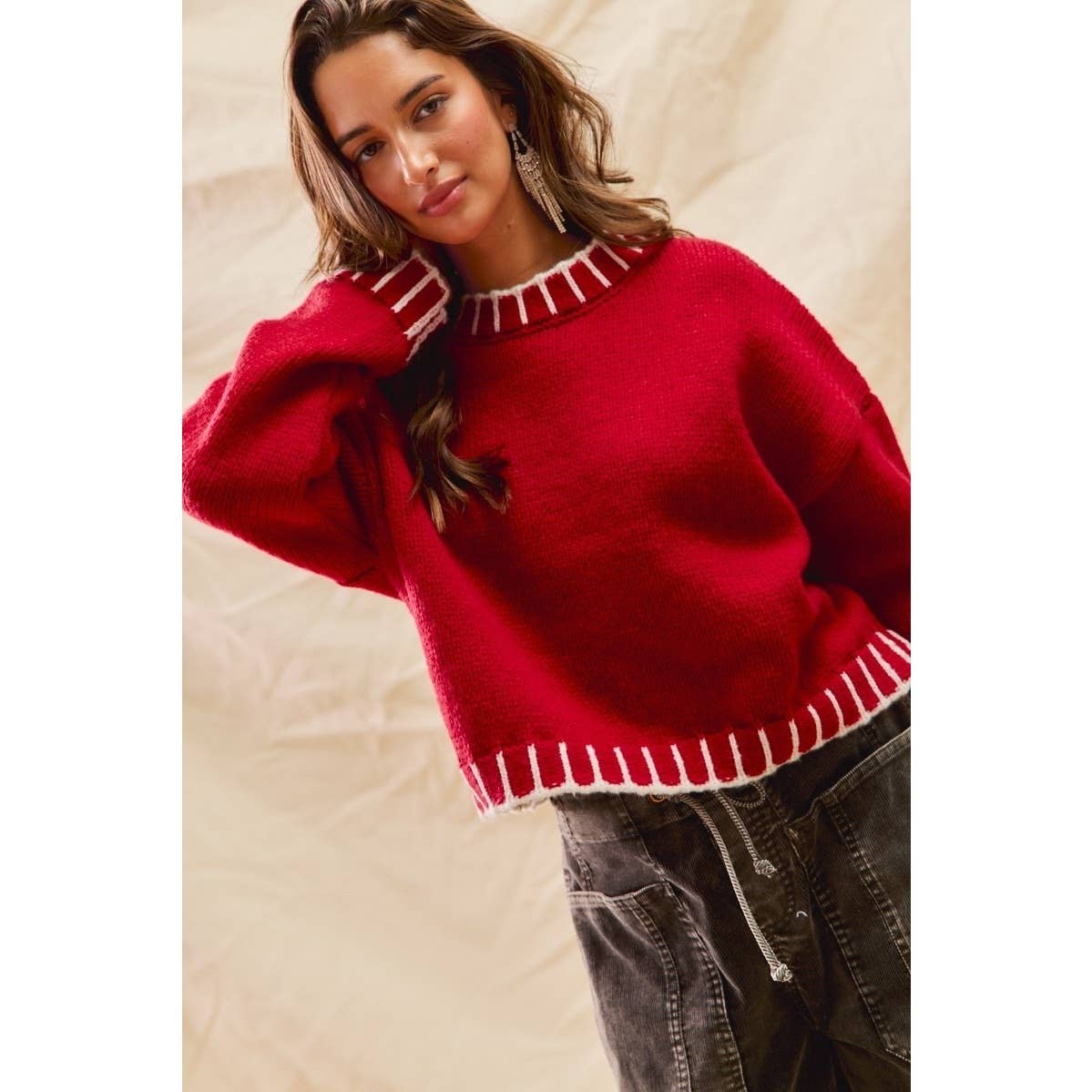 Trimmed Holiday Sweater