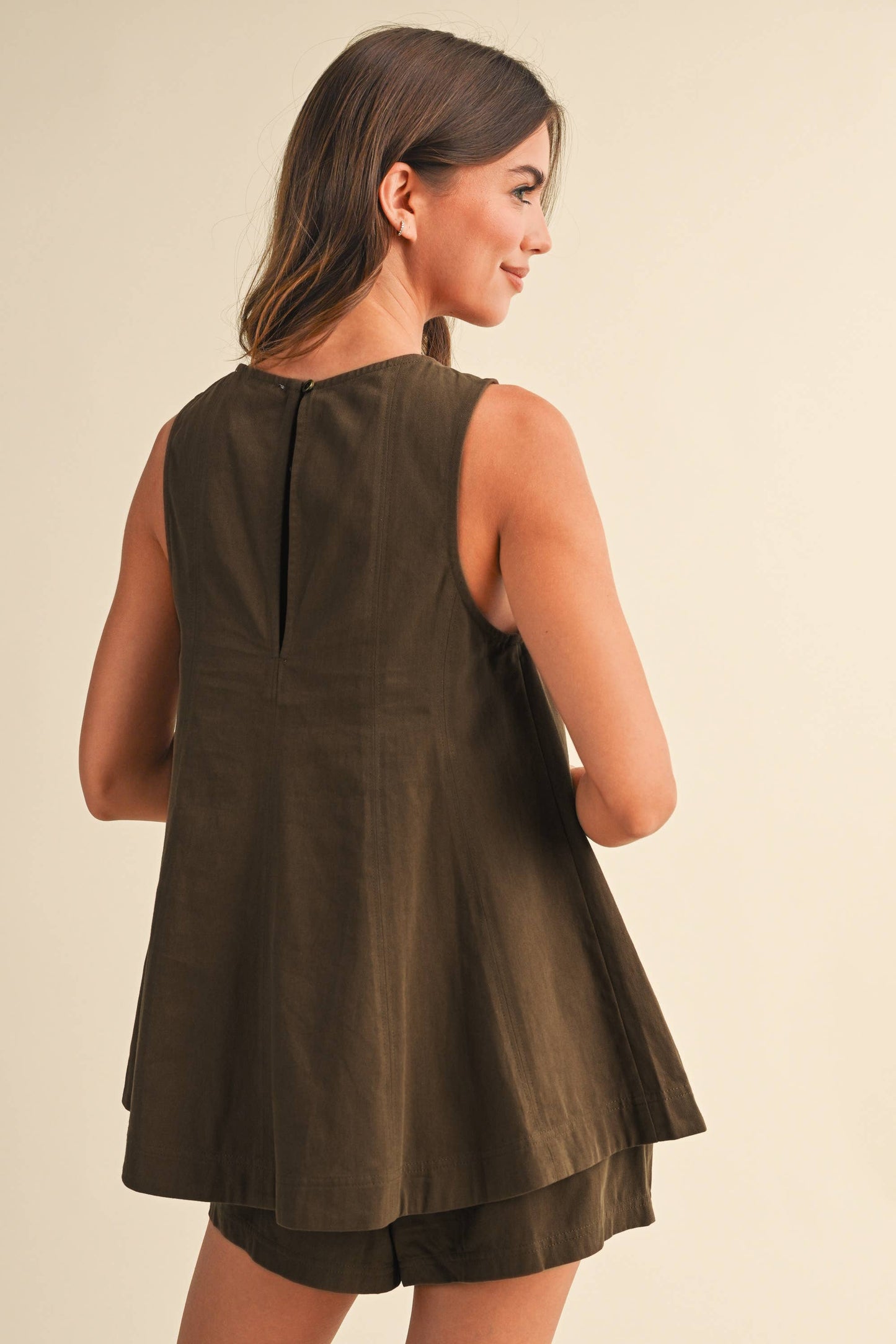 TWILL SLEEVELESS SET
