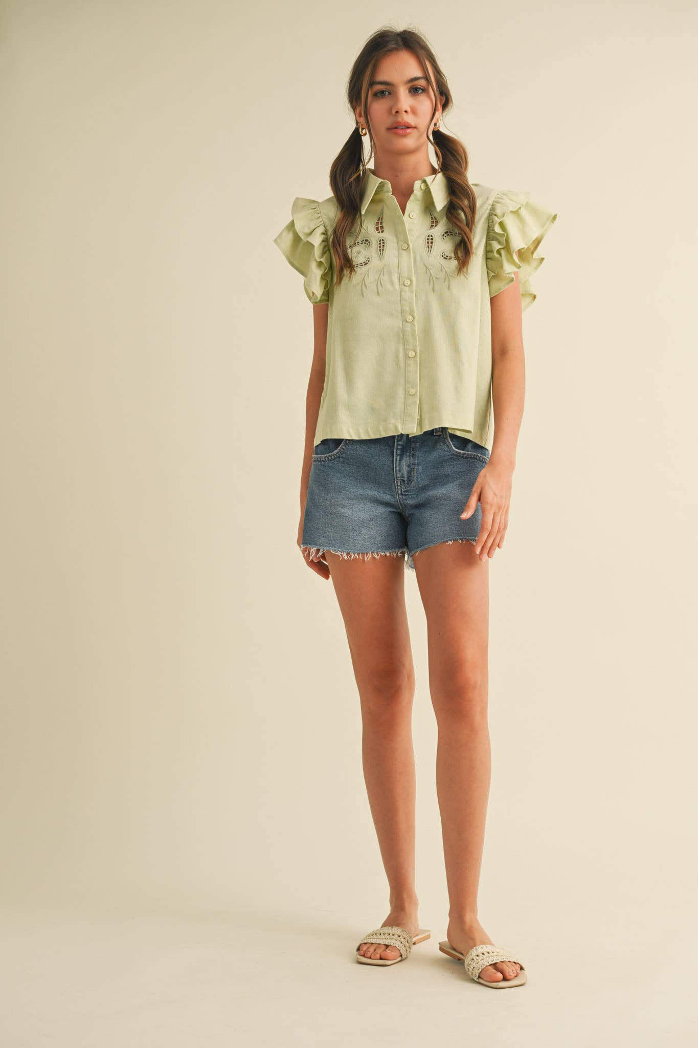 EMBROIDERED Lime Cut Out