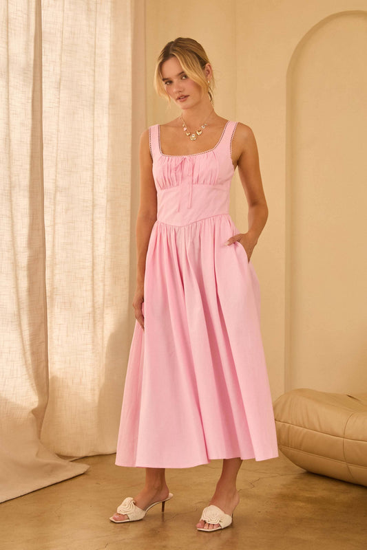 Princess-Waist Midi Dress