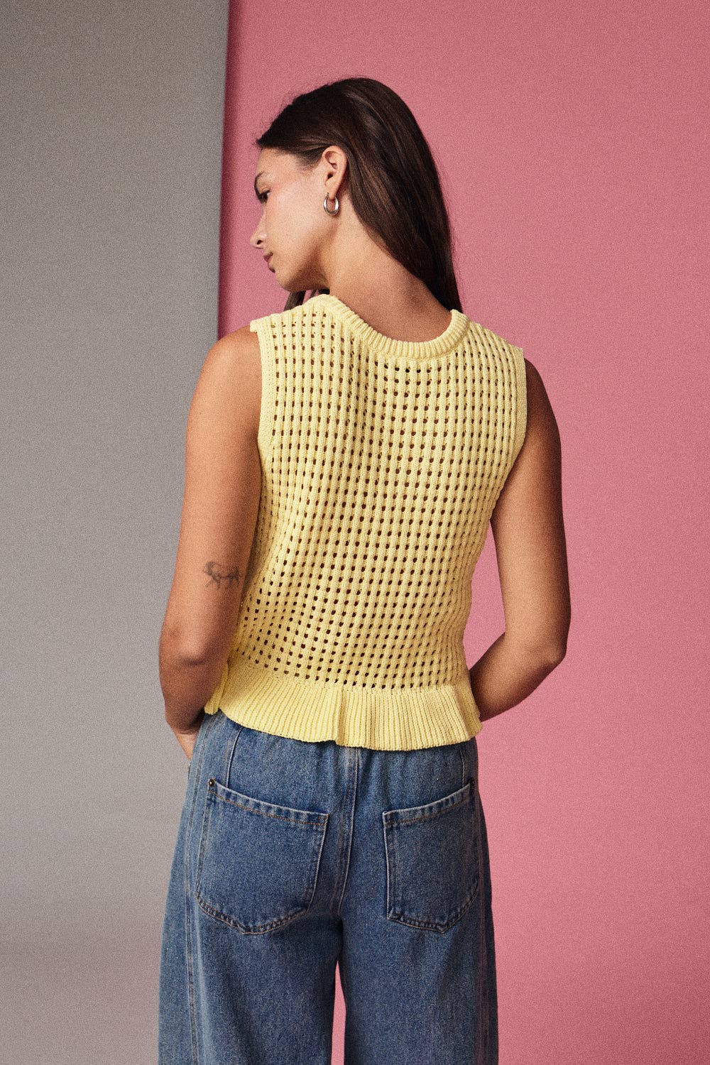 Sleeveless Knit Peplum Top