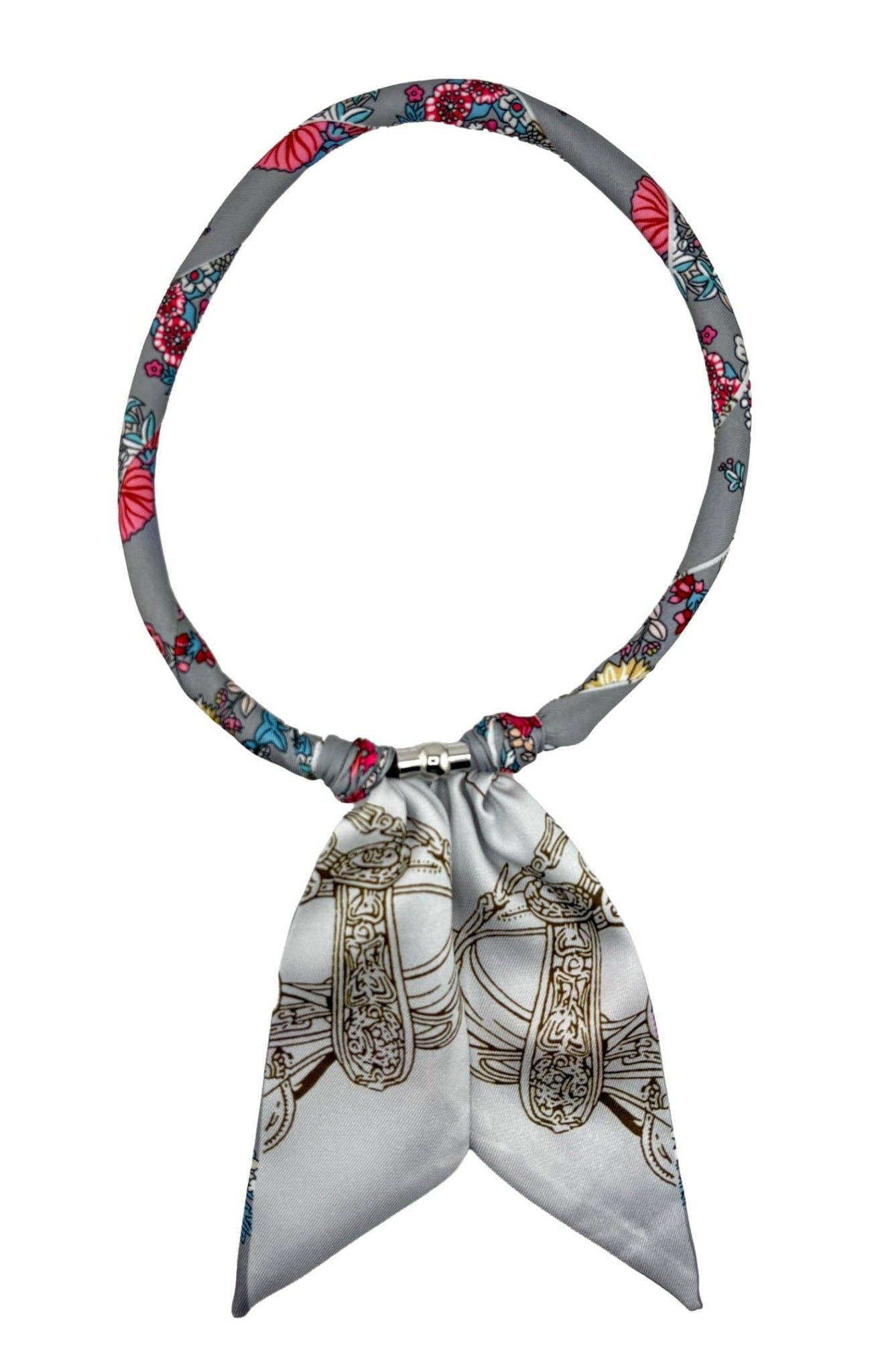 Floral Print Scarf Necklace