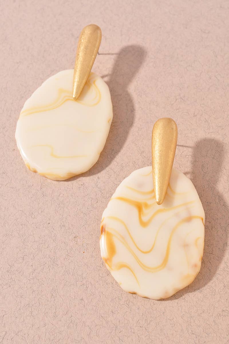 RESIN OVAL EARRINGS