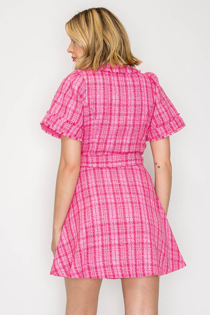 Pretty Pink Checker Mini Dress