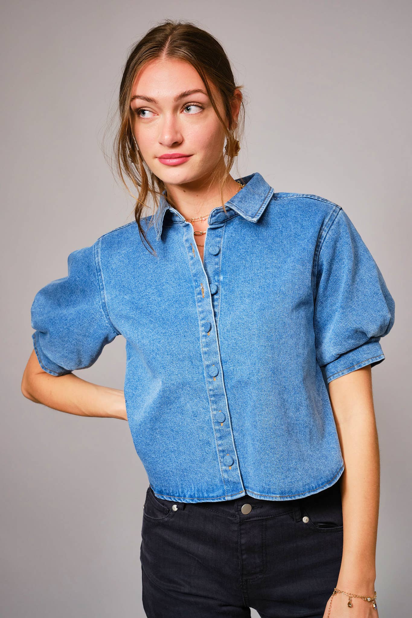 Puff Denim Shirt