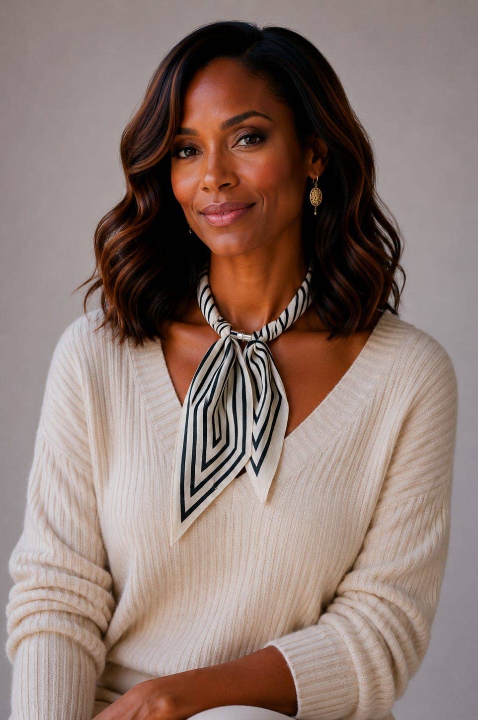 Stripe Print Scarf Necklace