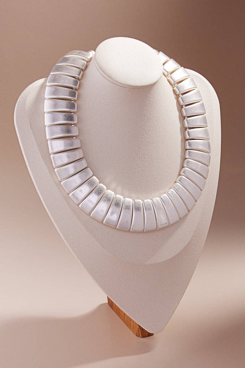 Vintage Metal Domed Shaped Ccb Short Necklace