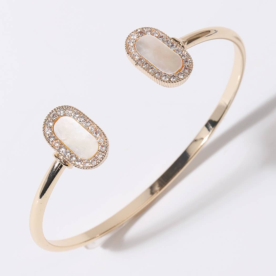 Gold Plated MOP Bangle Bracelet
