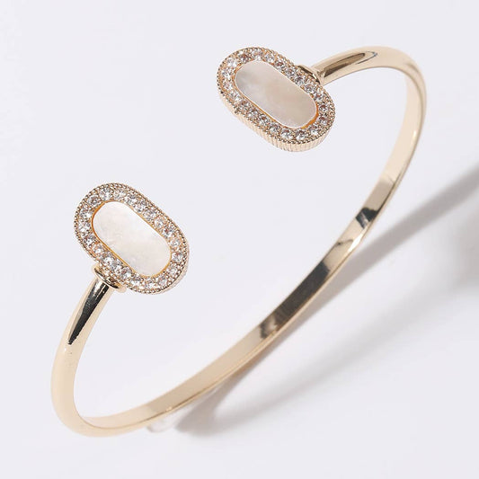 Gold Plated MOP Bangle Bracelet