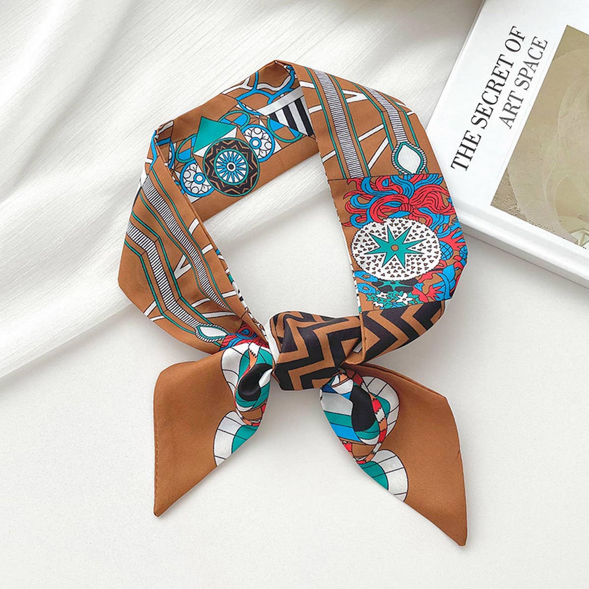 RETRO LONG TIE BAG HANDLE RIBBON SCARCF