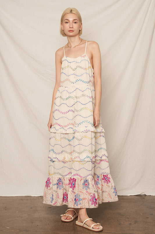 Multicolor Tiered Maxi Dress