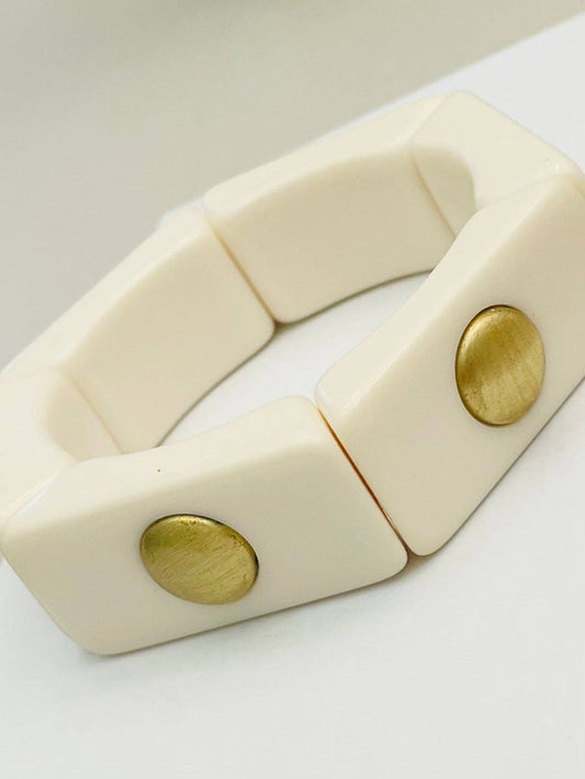 6-side stretch ivory bracelet