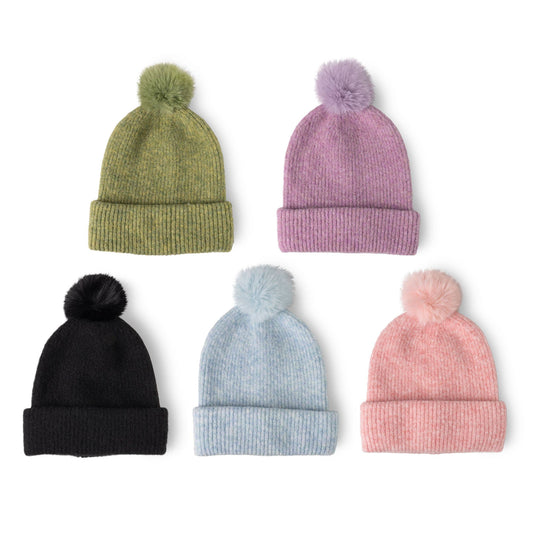 Britt's Knits Powder Knit Ultra Soft Pom Hat Assortment